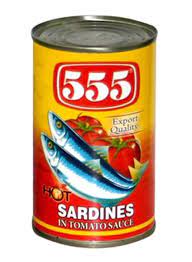 555 SARDINES IN TOMATO SAUCE WITH CHILI 100/155G