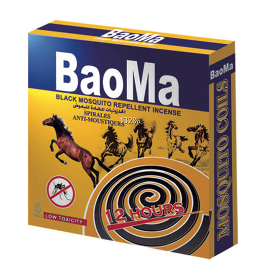 BAOMA BLACK MOSQUITO REPELLENT INCENSE 5S/60/CASE