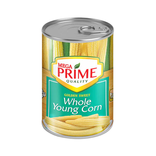 MEGA PRIME QUALITY GOLDEN SWEET WHOLE YOUNG CORN 425G/24