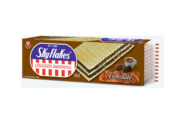 SKY FLAKES CRACKER SANDWICH TSOKOLATE 30/10'S